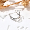 925 Sterling Silver Cuff Earrings for Women EJEW-F360-01B-P-3