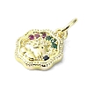 Brass Micro Pave Colorful Cubic Zirconia Pendants KK-H475-18G-01-2