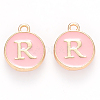Golden Plated Alloy Enamel Charms ENAM-S118-07R-1