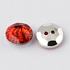 2-Hole Taiwan Acrylic Rhinestone Flat Round Buttons BUTT-F015-24mm-M-2
