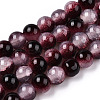 Crackle Baking Paint Imitation Jade Glass Beads Strands DGLA-T003-10mm-14-1