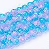Spray Painted Crackle Glass Beads Strands CCG-Q001-6mm-19-2