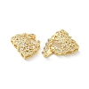 Brass Micro Pave Clear Cubic Zirconia Fold Over Clasps KK-Z083-04G-2