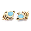 303 Stainless Steel Enamel Pendants STAS-Q110-35G-03-2