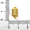 Brass Micro Pave Clear Cubic Zirconia Hollow Column Connector Charms KK-A230-05D-G-3