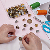60Pcs 15 Styles 1-Hole Alloy Shank Buttons BUTT-WR0001-37-4