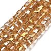 Electroplate Glass Beads Strands EGLA-D018-8x8mm-49-1