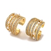 Rack Plating Brass Micro Pave Clear Cubic Zirconia & ABS Plastic Pearl Clip-on Earrings for Women EJEW-G403-04G-1