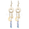 Dyed Natural Quartz Crystal Pendants Earrings EJEW-TA00424-1