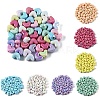 50Pcs UV Plating Opaque Acrylic Beads MACR-YW0004-06-2