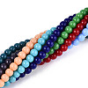 Opaque Solid Color Glass Beads Strands GLAA-N058-8mm-A01-2