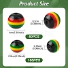 150Pcs 2 Styles Ghana Jamaica Reggae Stripe Resin Beads RESI-YW0005-53-2