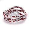 Three Loops Faceted Glass Wrap Bracelets BJEW-JB04137-2