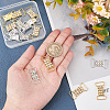 AHADERMAKER 16Pcs 2 Colors Brass Micro Pave Crystal AB Rhinestone Connector Charms FIND-GA0002-42-3