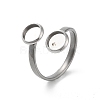 304 Stainless Steel Open Cuff Ring Findings STAS-E124-05A-P-1