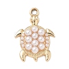 Plastic Imitation Pearl Pendants PALLOY-P313-10B-G-1