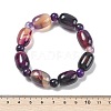 Natural Blue Lace Agate Bead Stretch Bracelets G-P570-01B-5