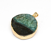 Plated Natural Druzy Agate Pendants G-R275-41-2