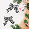 Black and White Stripes Pattern Linen Bowknot Display Decoration AJEW-WH0258-687-3