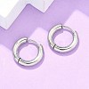 Tarnish Resistant 304 Stainless Steel Huggie Hoop Earrings X-EJEW-F111-16mm-P-5