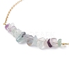 2Pcs 2 Color Natural Fluorite Chips Beaded Anklets Set with 304 Stainless Steel Cable Chains AJEW-AN00481-02-5