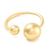 Round Rack Plating Brass Open Cuff Rings for Women RJEW-Z059-28G-2