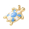 Brass Enamel Pendants KK-C264-03A-G-2