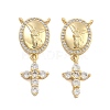 Brass Pave Cubic Zirconia Pendants KK-U009-09A-G-1