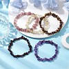 12 Constellation Natural Mixed Gemstone Chip Beaded Stretch Bracelets Sets for Women Men BJEW-JB10264-11-5