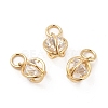Rack Plating Brass Clear Cubic Zirconia Pendants KK-E081-09G-2