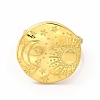 Ion Plating(IP) 304 Stainless Steel Sun & Moon Planet Open Cuff Ring for Women RJEW-B027-20G-2