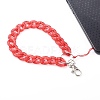 Transparent Acrylic Curb Chain Mobile Straps HJEW-JM00452-03-4