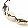 Acrylic & Alloy Shell Braided Bead Bracelet with Lampwork Evil Eye BJEW-JB08131-02-5