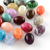 Oval Imitation Gemstone Acrylic Beads X-OACR-R049-M-1