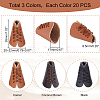   60Pcs 3 Colors PU Leather Cord Ends FIND-PH0006-58-2