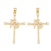 Easter Brass Micro Pave Clear Cubic Zirconia Pendants ZIRC-F148-14H-G-1