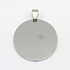 DIY Materials 201 Stainless Steel Flat Round Hand Stamping Blank Tag Pendants X-STAS-O044-125-1