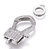 Brass Micro Pave Cubic Zirconia Lobster Claw Clasps ZIRC-M108-13A-P-2