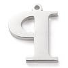 Tarnish Resistant 304 Stainless Steel Letter Pendant Rhinestone Settings STAS-J028-01P-2