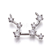 Brass Micro Pave Cubic Zirconia Pendants X-ZIRC-F099-20P-07-1