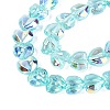 Electroplate Transparent Glass Beads Strands X-EGLA-N056-01A-03-3