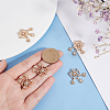 Brass Micro Pave Clear Cubic Zirconia Pendants KK-BC0010-45-3