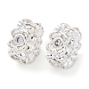 Brass Micro Pave Clear Cubic Zirconia Spacer Beads KK-Z089-14S-1