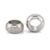 Tarnish Resistant Frosted 201 Stainless Steel European Beads STAS-B020-13P-2