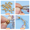 400Pcs Brass Crimp Beads Covers KK-DC0004-78G-4