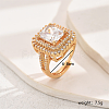 Brass Ring Micro Pave CLear Zirconia for Women WB7232-1