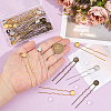 36Pcs 3 Colors Iron Hair Fork Findings IFIN-UN0001-25-4