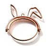 Rabbit Rotatable Alloy Swivel Open Back Bezel Pendants PALLOY-I223-19RG-1