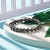 Natural Sesame Jasper/Kiwi Jasper Round Beaded Stretch Bracelet BJEW-JB07873-02-2