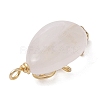 Natural Rose Quartz Copper Wire Wrapped Pendants PALLOY-JF02598-01-3
